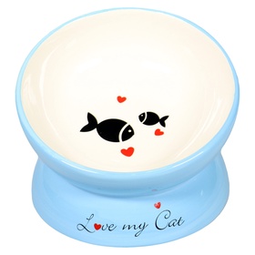 Миска Mr.Kranch керамическая для кошек на подставке 120 мл, голубая  (артикул 10913781)  большой выбор товаров оптом и в розницу по низким ценам с доставкой