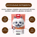 Wanpy Dog лакомые кусочки из нежного лосося в форме рыбок 100 г - Фото 4