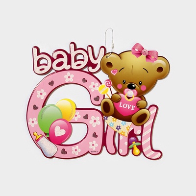 УЦЕНКА Декоративное украшение (подвеска) «Baby Girl» 30×25 см, цв. розовый