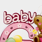 УЦЕНКА Декоративное украшение (подвеска) «Baby Girl» 30×25 см, цв. розовый - Фото 4