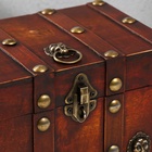 УЦЕНКА Шкатулка сундук дерево «Лев. С заклёпками» коричневая 21.8×15.5×15 см - Фото 2