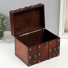 УЦЕНКА Шкатулка сундук дерево «Лев. С заклёпками» коричневая 21.8×15.5×15 см - Фото 3