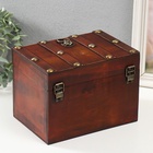 УЦЕНКА Шкатулка сундук дерево «Лев. С заклёпками» коричневая 21.8×15.5×15 см - Фото 4