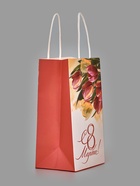 Пакет подарочный крафт «8 марта», 12×21×9 см - фото 809258180