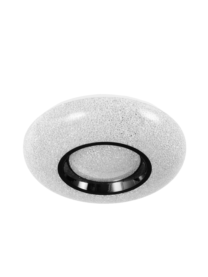 Люстра LED GLX-23356-48 Вт, 3100-6100K. d=37 см, прозрачный хром/чёрный, с ПДУ