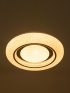 Люстра LED GLX-23360-48 Вт, 3100-6100K. d=37 см, прозрачный хром/черный, с ПДУ - фото 58055976