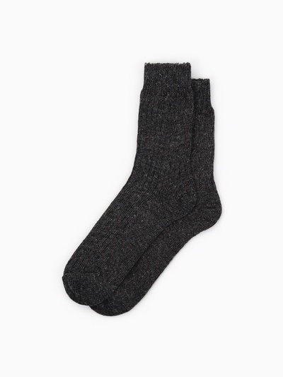 Носки мужские шерстяные в рубчик, размер 27, серые