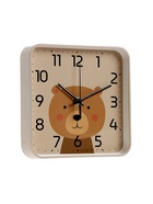 Часы настенные «Медвежонок», детские, плавный ход, 19×19 см, бежевые - Фото 3