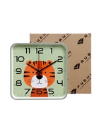 Часы настенные «Тигрёнок», детские, плавный ход, 19×19 см, зелёные - Фото 6
