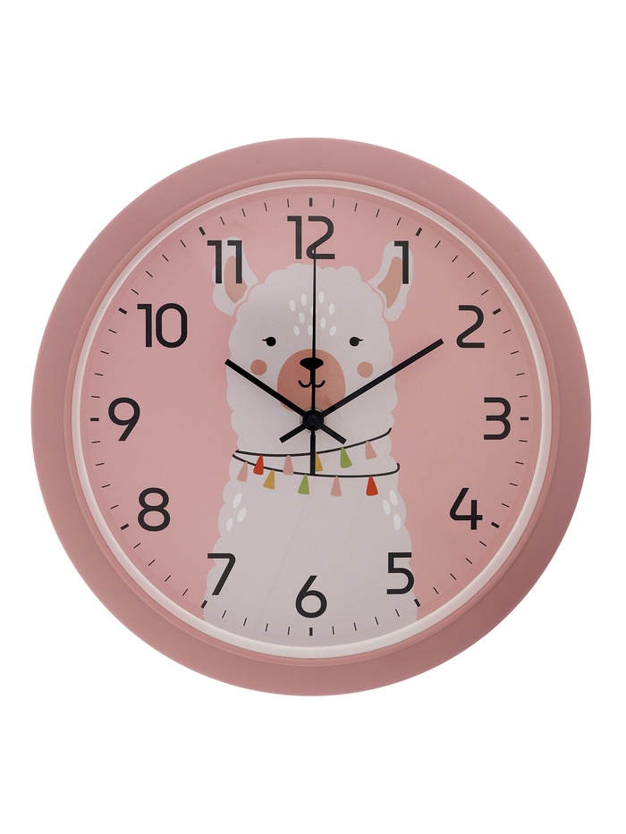 Часы настенные «Альпака», детские, плавный ход, d=29 см, розовые - Фото 1
