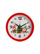 Будильник «Весёлые гномы», плавный ход, d=15 см, красный - Фото 1