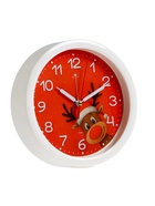 Будильник «Новогодний олень», плавный ход, d=15 см, красный, корпус белый - Фото 3