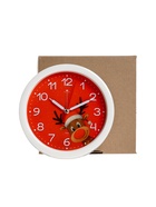 Будильник «Новогодний олень», плавный ход, d=15 см, красный, корпус белый - Фото 6