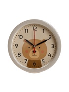 Будильник «Медвежонок», плавный ход, d=15 см, бежевый - Фото 1