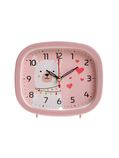 Будильник «Альпака», плавный ход, 12.5×10.5 см, розовый
