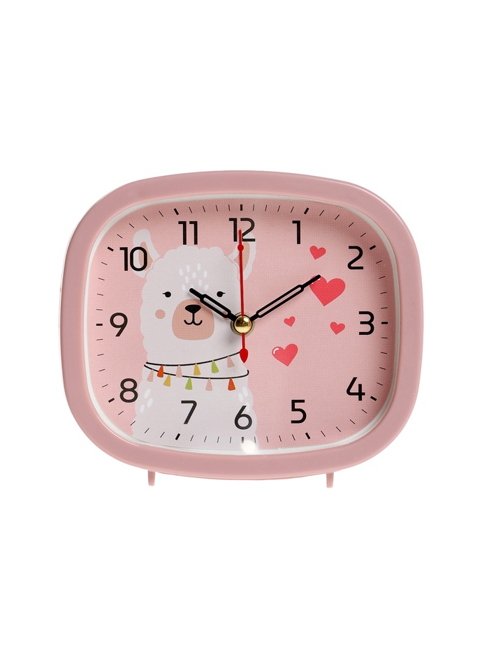 Будильник «Альпака», плавный ход, 12.5×10.5 см, розовый - Фото 1
