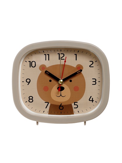 Будильник «Медвежонок», плавный ход, 12.5×10.5 см, бежевый