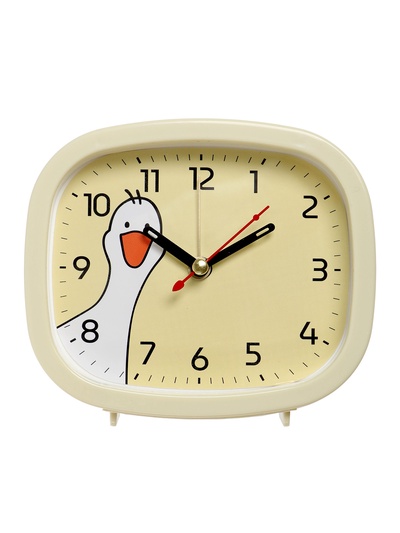 Будильник «Гусь», плавный ход, 12.5×10.5 см, жёлтый