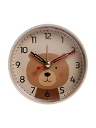 Будильник «Медвежонок», плавный ход, d=8 см, бежевый - Фото 1