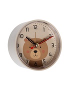 Будильник «Медвежонок», плавный ход, d=8 см, бежевый - Фото 3