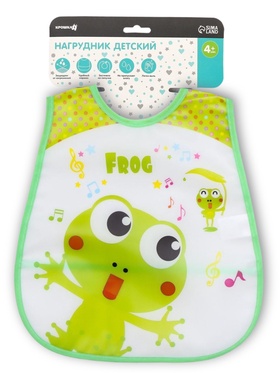 Нагрудник непромокаемый, с карманом, на липучке «Лягушка»