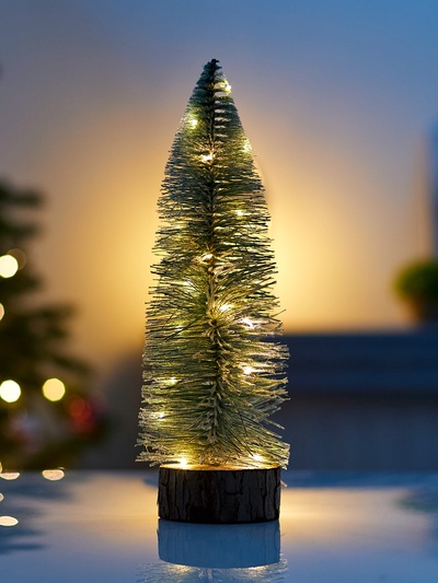 Фигура светодиодная «Ёлка зелёная» 30 см, 20 LED, от батареек AG13×3, свечение тёплое белое