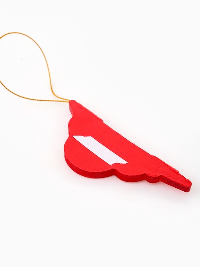 Елочные игрушки из бумаги, набор 5 штук, красные