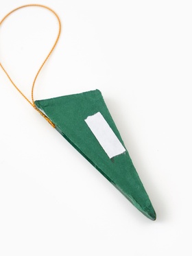 Елочные игрушки из бумаги, набор 5 штук, зелёные