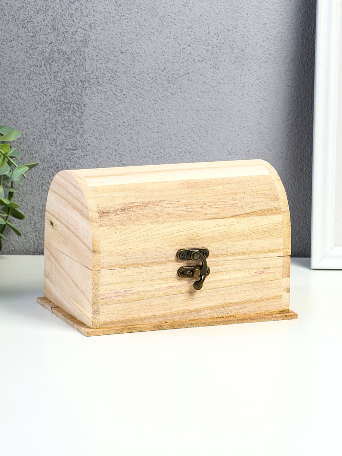 УЦЕНКА Шкатулка дерево под роспись «Сундук» замок крючок 18×12×12 см - Фото 1