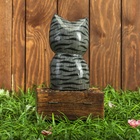 УЦЕНКА Сувенир дерево «Котёнок рыбак» серый 9×9×25 см 10942953