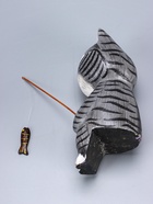 УЦЕНКА Сувенир дерево «Котёнок рыбак» серый 9×9×25 см 10942953