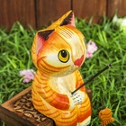 УЦЕНКА Сувенир дерево «Котёнок рыбак» жёлтый 9×9×20 см 10942954