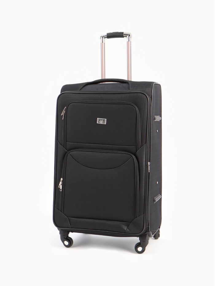 УЦЕНКА Чемодан бол 28", 44×30×72, отд. на молнии, расш код замок, 4 колеса, 2 н/кармана, черный 9 - Фото 1