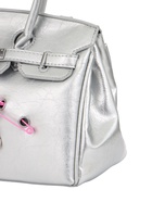 УЦЕНКА Сумка женская 24×14×19, отд на клапане, длин ремень, серебро 10942996