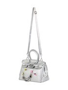 УЦЕНКА Сумка женская 24×14×19, отд на клапане, длин ремень, серебро - Фото 13