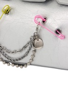 УЦЕНКА Сумка женская 24×14×19, отд на клапане, длин ремень, серебро - Фото 14