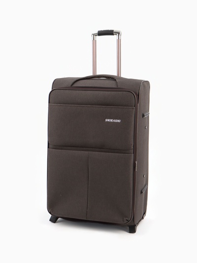 УЦЕНКА Чемодан бол 28", 44×30×72, отд. на молнии, расш код замок, 3 кол, 2 н/карм, коричневый 980