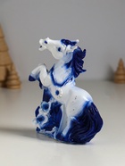 Копилка для денег «Лошадь с цветами», гипс, 13.5×12×6 см, бело-голубой - Фото 3