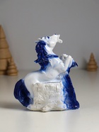 Копилка для денег «Лошадь с цветами», гипс, 13.5×12×6 см, бело-голубой - Фото 5