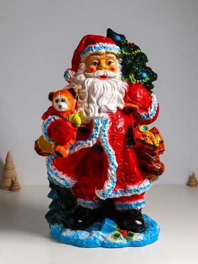 Фигура гипс «Дед Мороз», 52×32×26.5 см, красный