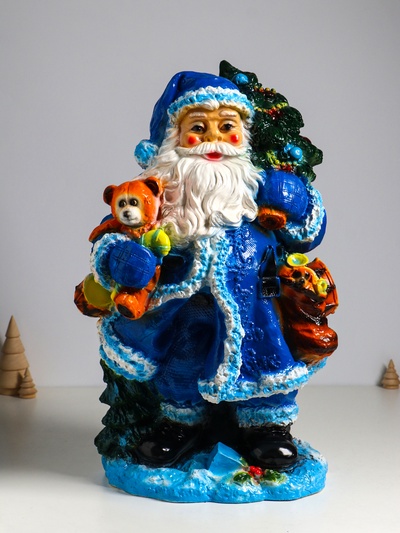 Фигура гипс «Дед Мороз», 52×32×26.5 см, синий