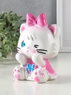 Копилка для денег «Киска с бантом розовым», гипс, 17.5×12.5×11.5 см - фото 809259199