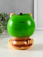 Копилка для денег «Кот в костюме яблоко», гипс, зелёный, 21×17×17 см - фото 58056693