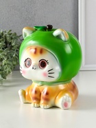Копилка для денег «Кот в костюме яблоко», гипс, зелёный, 21×17×17 см - фото 58056694