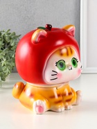 Копилка для денег «Кот в костюме яблоко», гипс, красный, 21×17×17 см - фото 809259207