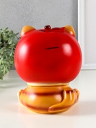 Копилка для денег «Кот в костюме яблоко», гипс, красный, 21×17×17 см - фото 809259208