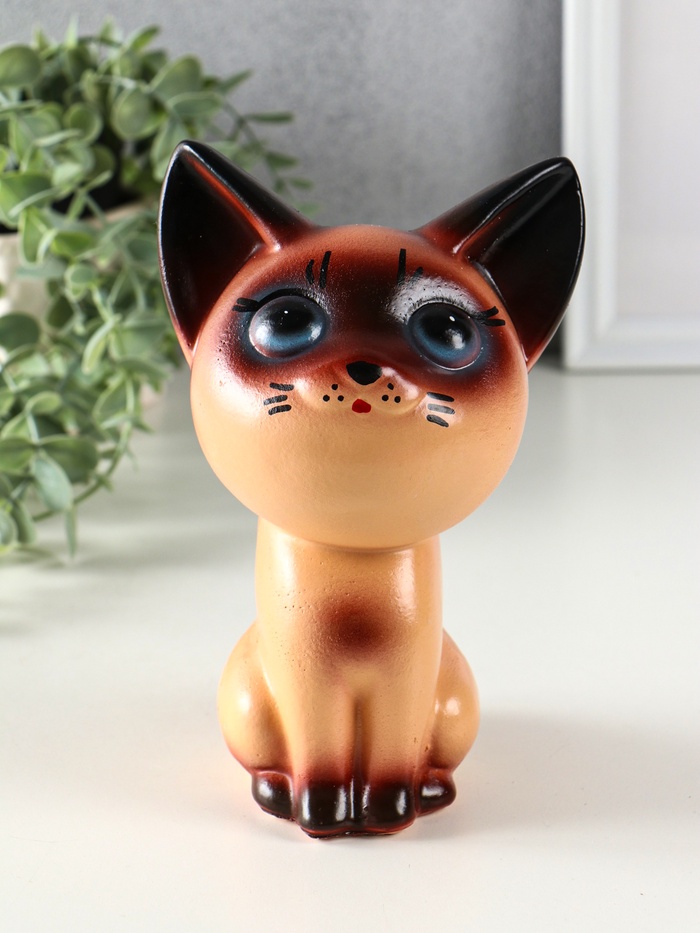 Копилка для денег «Котёнок сиамский», гипс, 19.5×12×12.5 см