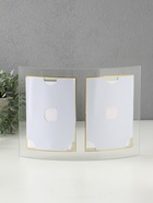 Фоторамка-коллаж на 2 фото 10×15 см «Золотой кант», стекло, вертикальная, закруглённая, прозрачная, 28×20.5 см - Фото 4