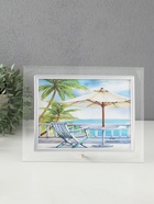 Фоторамка для фото 15×20 см «Серебряный кант», стекло, горизонтальная, выгнутая, прозрачная, 25.5×21 см - Фото 1