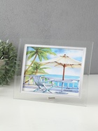 Фоторамка для фото 15×20 см «Серебряный кант», стекло, горизонтальная, выгнутая, прозрачная, 25.5×21 см - Фото 2